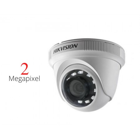 Camera dome Turbo HD, 2 MP, IR 20m, lentila 2.8mm, Hikvision, DS-2CE56D0T-IRF(C)
