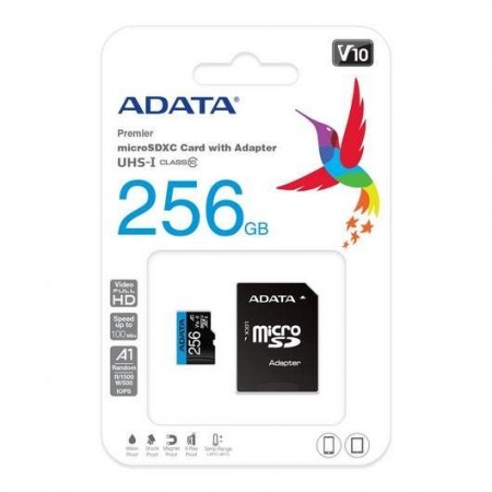 CARD MicroSD ADATA 256GB Clasa 10 AUSDX256GUICL10A1-RA1