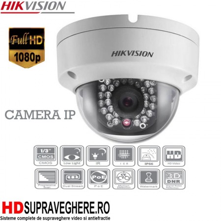 CAMERA DOME IP HIKVISION FULL HD , IR 30 M , 2.0 MP , DS-2CD2120F-I