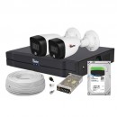 Kit supraveghere video 2 camere, complet, FULL HD, LED 20m, 1 x HDD, SAF-2EXTFHDIR20-1-TW