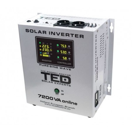 Invetor Solar OFF-GRID Ted Electric, 5KW 7200VA, Sinusoida Pura, Solar 7200VA, TED000316